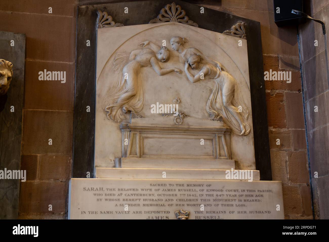 Sarah and James Russell memorial, St. Mary`s Church, Handsworth, Birmingham, West Midlands, England, UK Stock Photo
